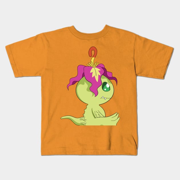 Sitting Palmon Kids T-Shirt by MEArtworks